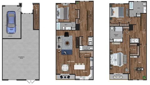 Floor plan for 3 beds, 3.5 baths, 2851 sqft